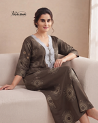 Rayon Lace Floral Nighty – Elegant Home Fashion
