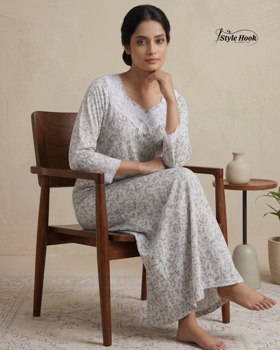 Style Hook Soft Fabric Sleepwear Nighty
