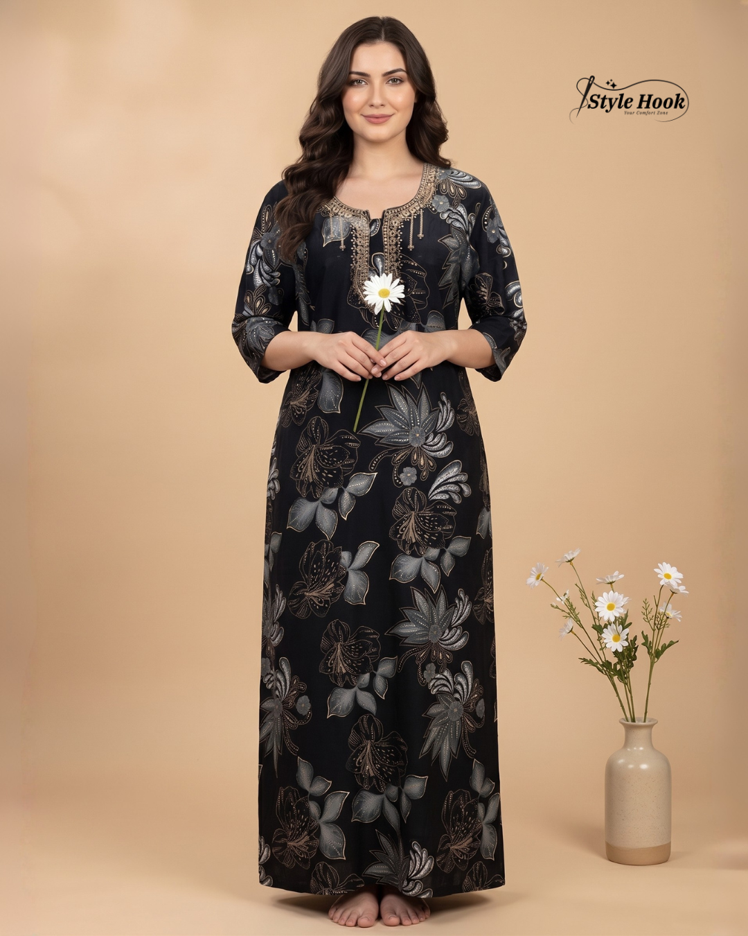 Premium Rayon Nighty for Ladies