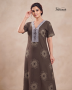 Rayon Lace Floral Nighty – Elegant Home Fashion