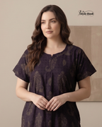 Premium Onam Wear Cotton Nighty with Beautiful Kerala Neck Design