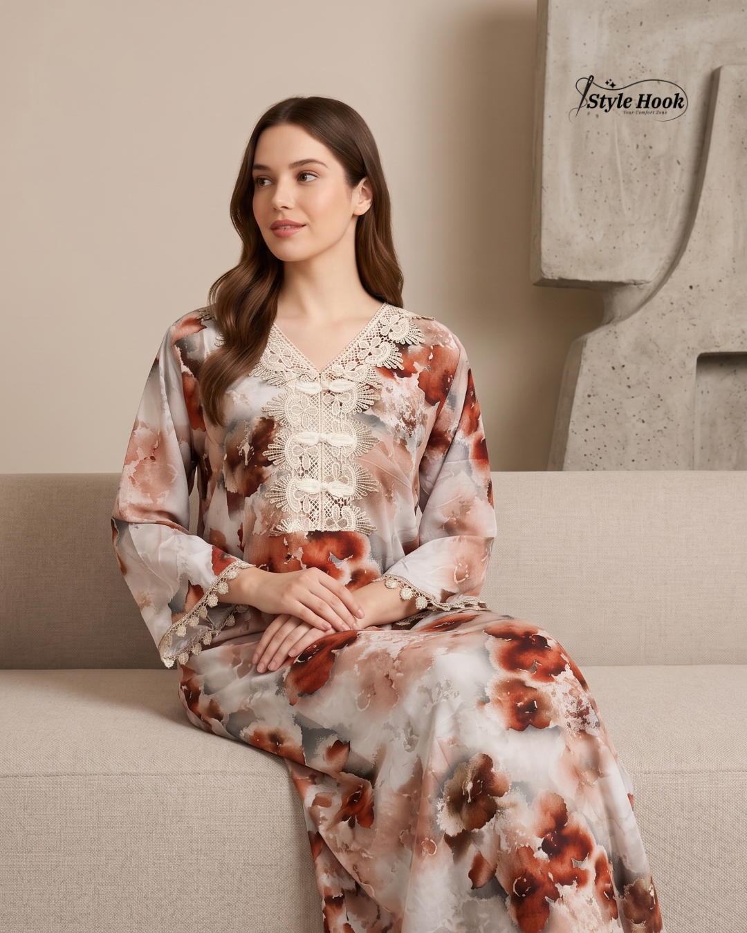 Style Hook Designer Dubai Maxi Nighty – Premium Comfort Wear