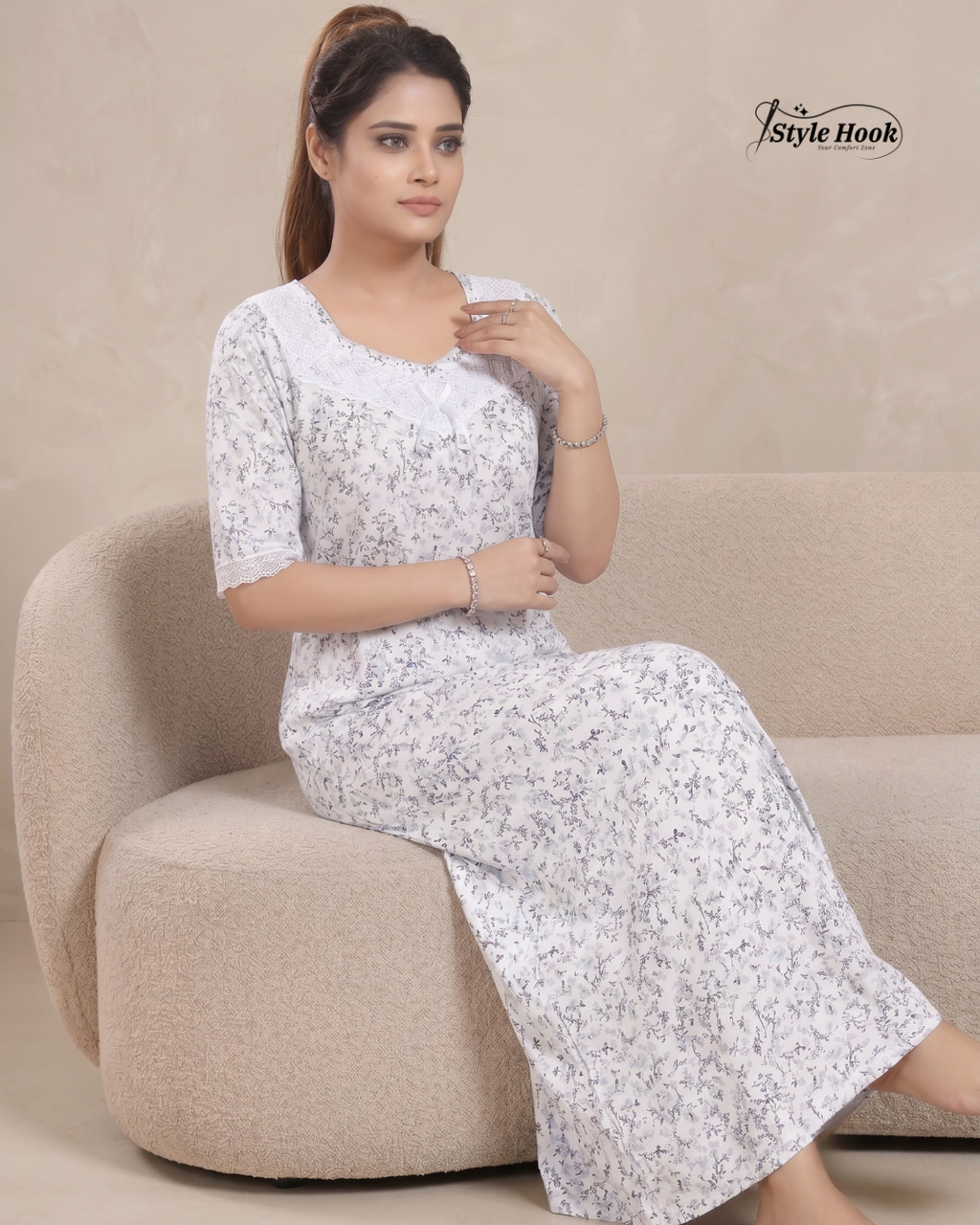 Style Hook Soft Fabric Sleepwear Nighty