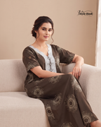 Rayon Lace Floral Nighty – Elegant Home Fashion
