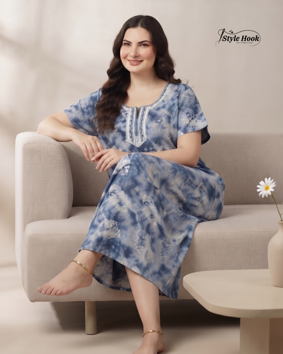 Premium Designer House Wear Rayon Maxi