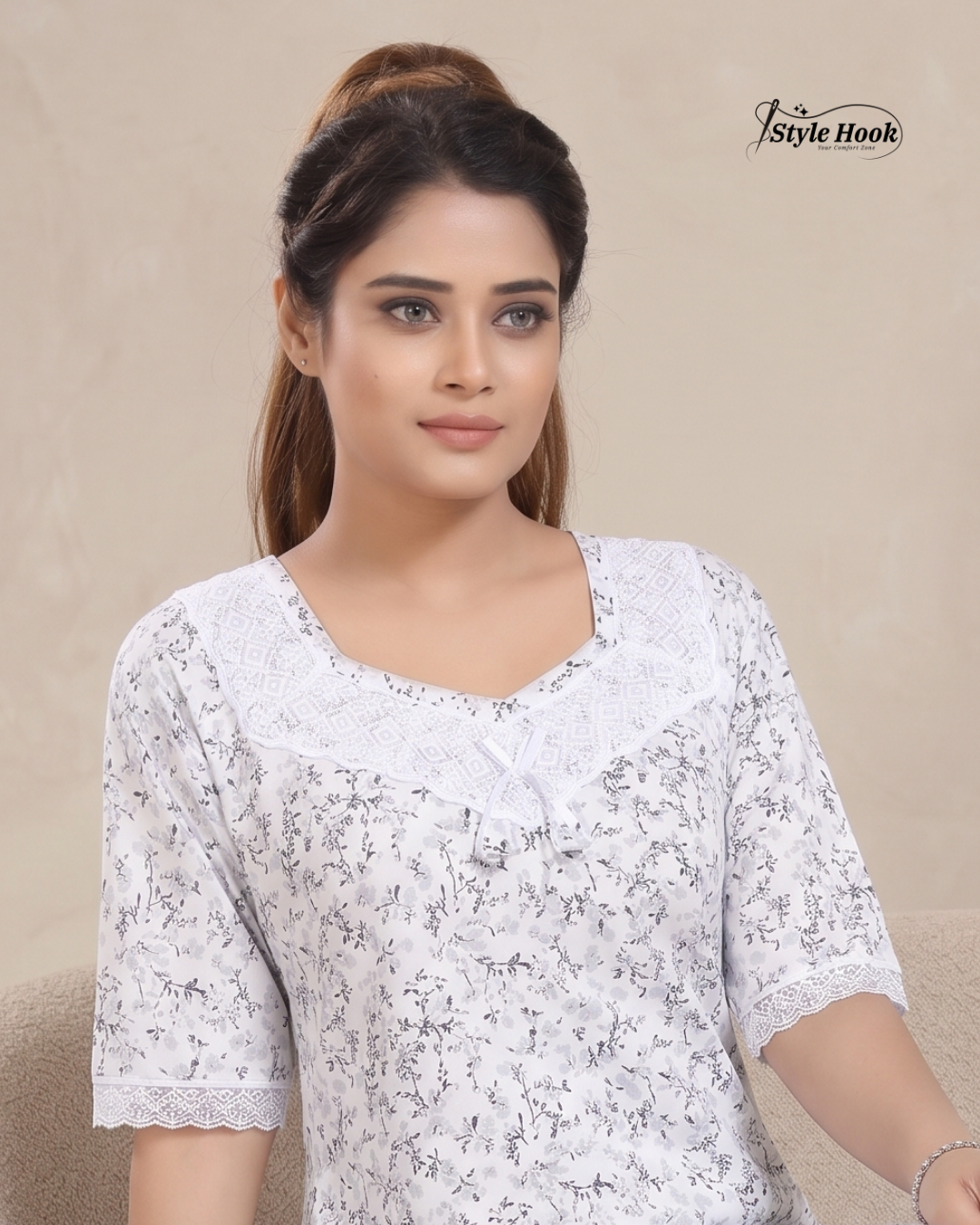 Style Hook Soft Fabric Sleepwear Nighty