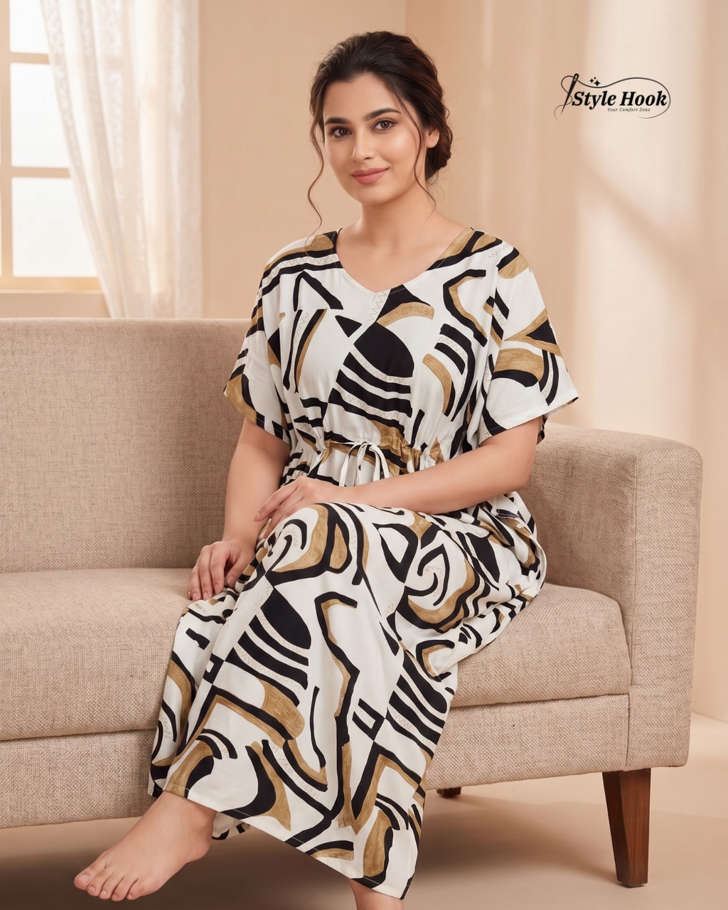 Style Hook Floral Dubai Kaftan Nightwear