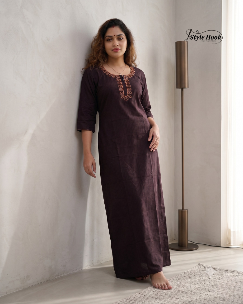 Premium Ladies Cotton Nighty – Elegant Home Wear Collection