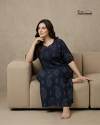 Premium Onam Wear Cotton Nighty with Beautiful Kerala Neck Design