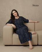 Premium Onam Wear Cotton Nighty with Beautiful Kerala Neck Design