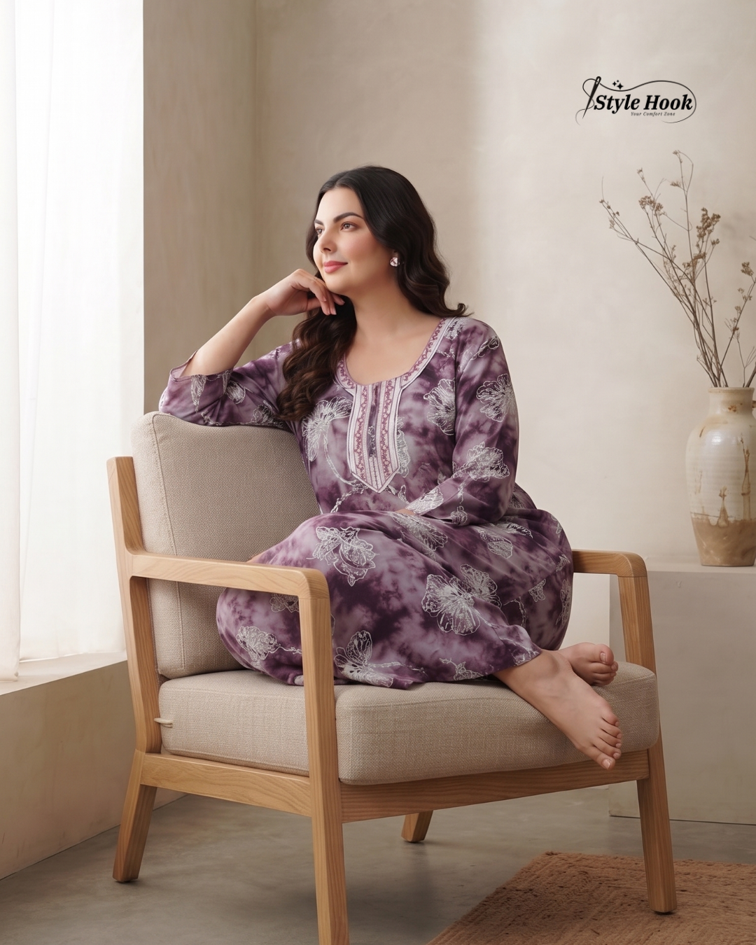 Soft Comfortable Home Wear Rayon Maxi