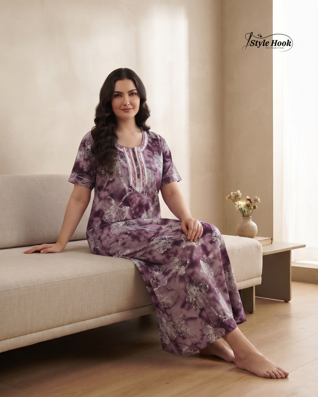 Soft Comfortable Home Wear Rayon Maxi