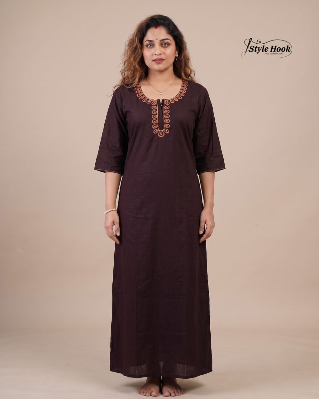 Premium Ladies Cotton Nighty – Elegant Home Wear Collection