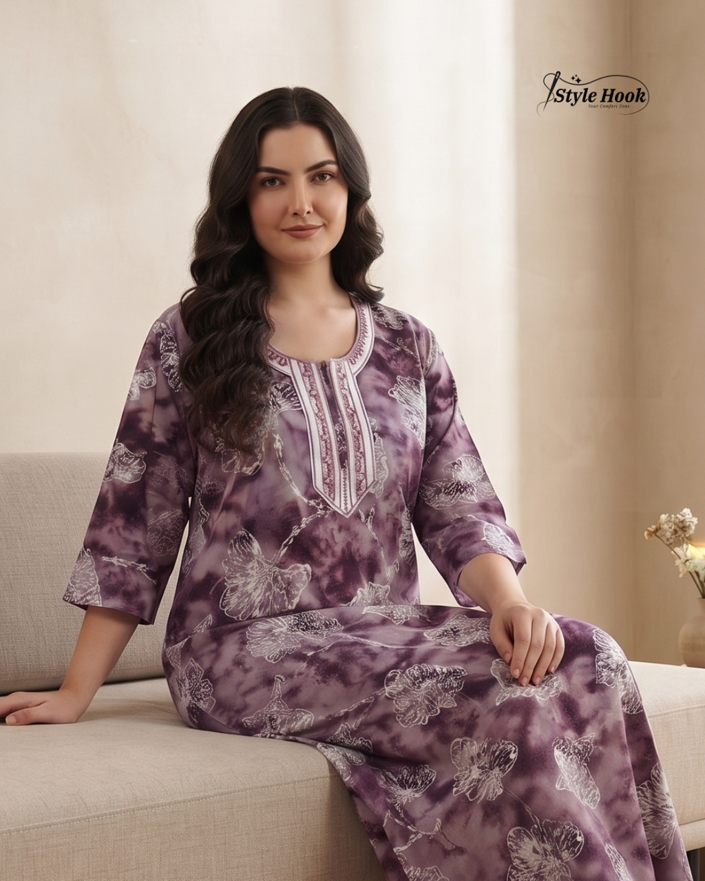 Soft Comfortable Home Wear Rayon Maxi