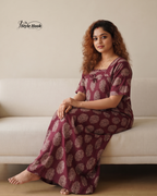 Traditional Ajrak Cotton Maxi Nighty