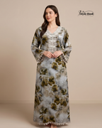 Style Hook Soft Flowing Dubai Nighty with Embroidery Work