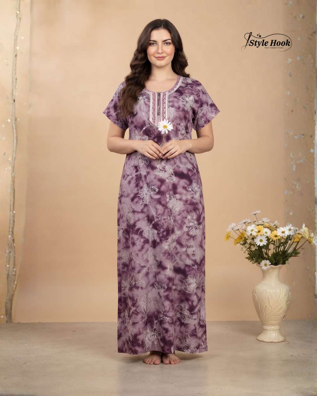 Soft Comfortable Home Wear Rayon Maxi