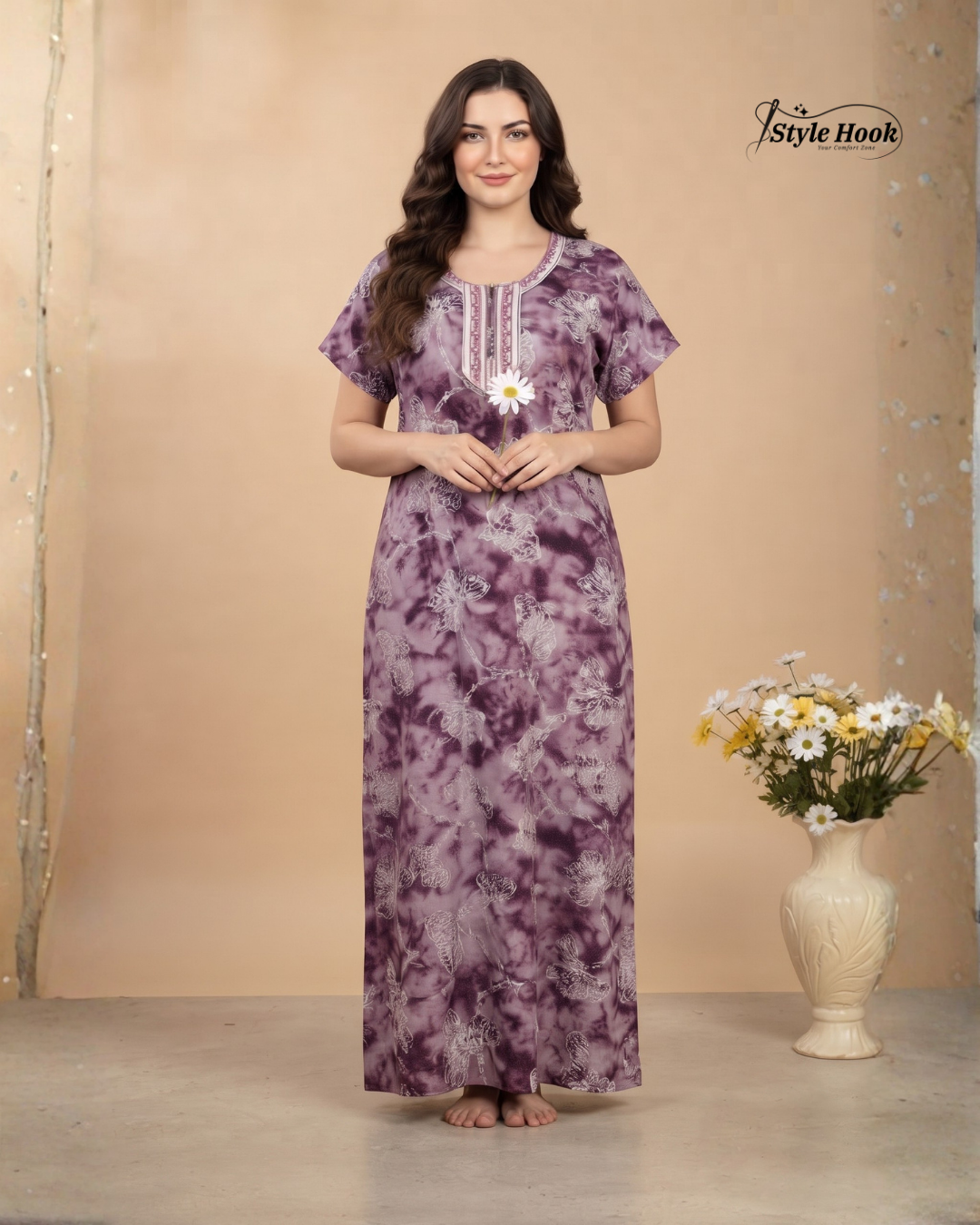 Soft Comfortable Home Wear Rayon Maxi
