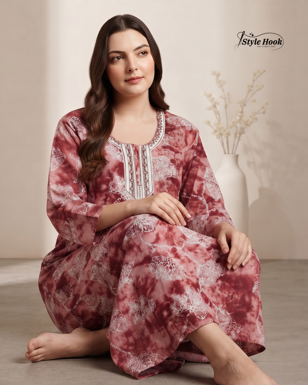 Premium Designer House Wear Rayon Maxi