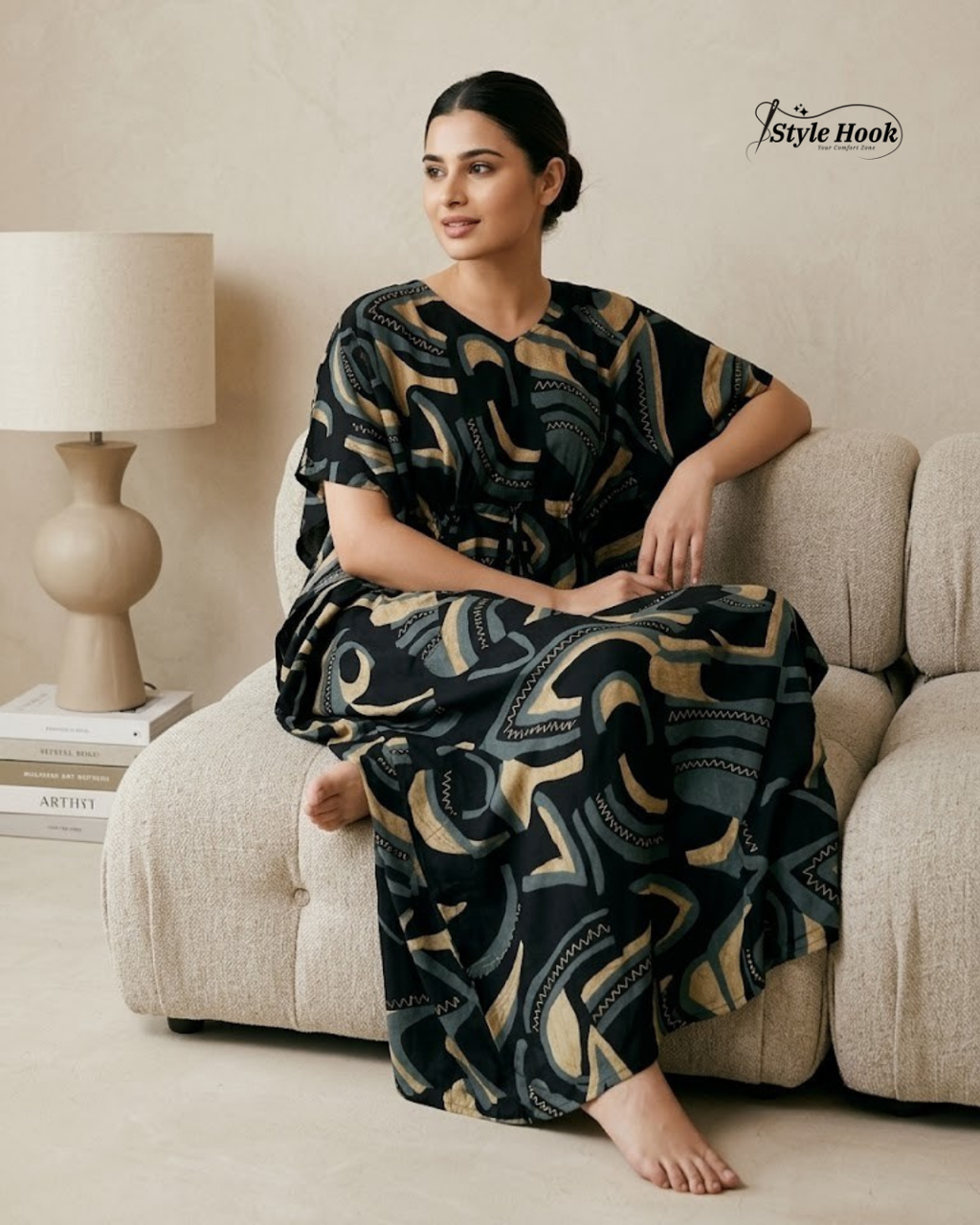 Style Hook Floral Dubai Kaftan Nightwear