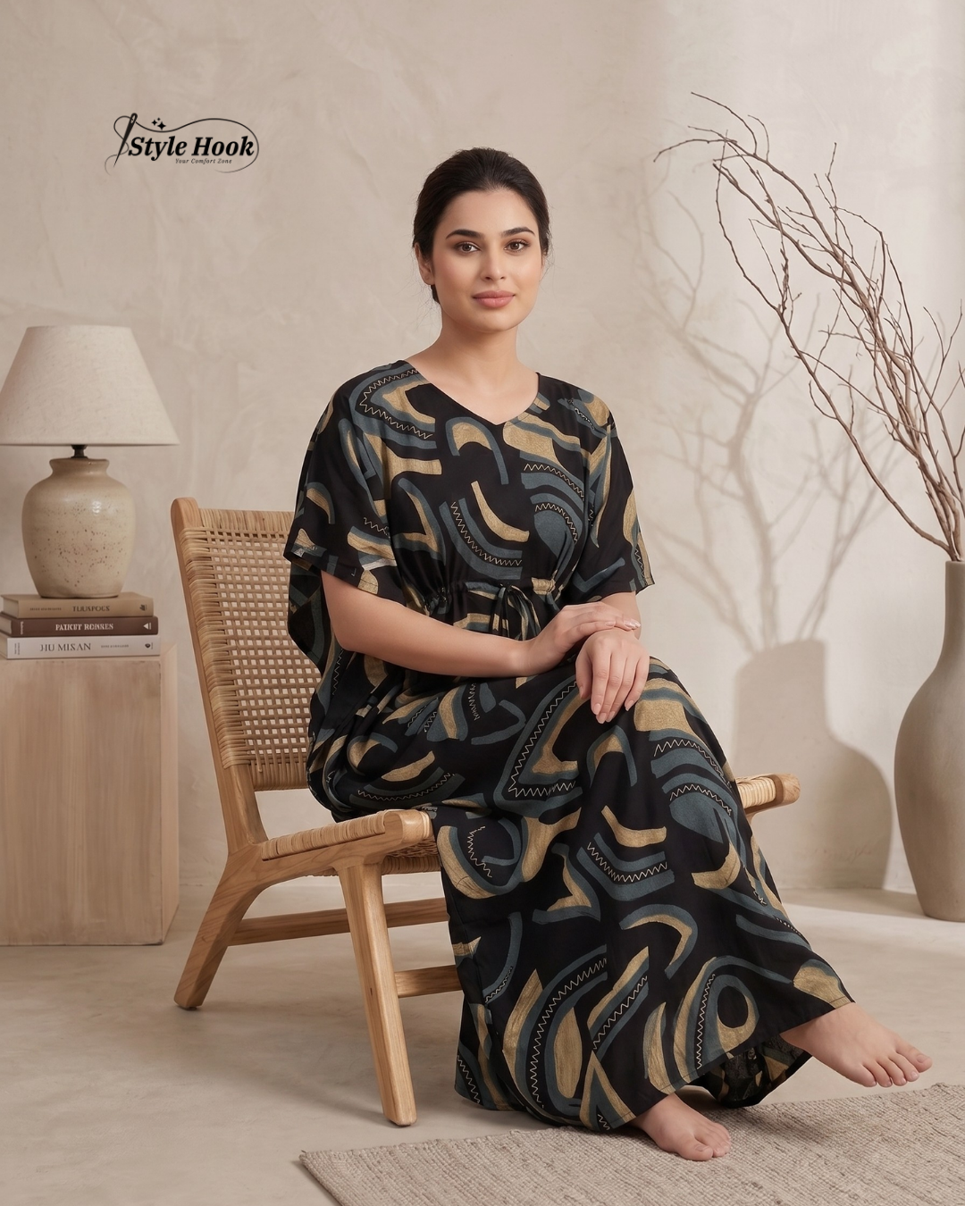 Style Hook Floral Dubai Kaftan Nightwear