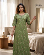 Style Hook Canvas Neck soft Cotton Maxi for Women