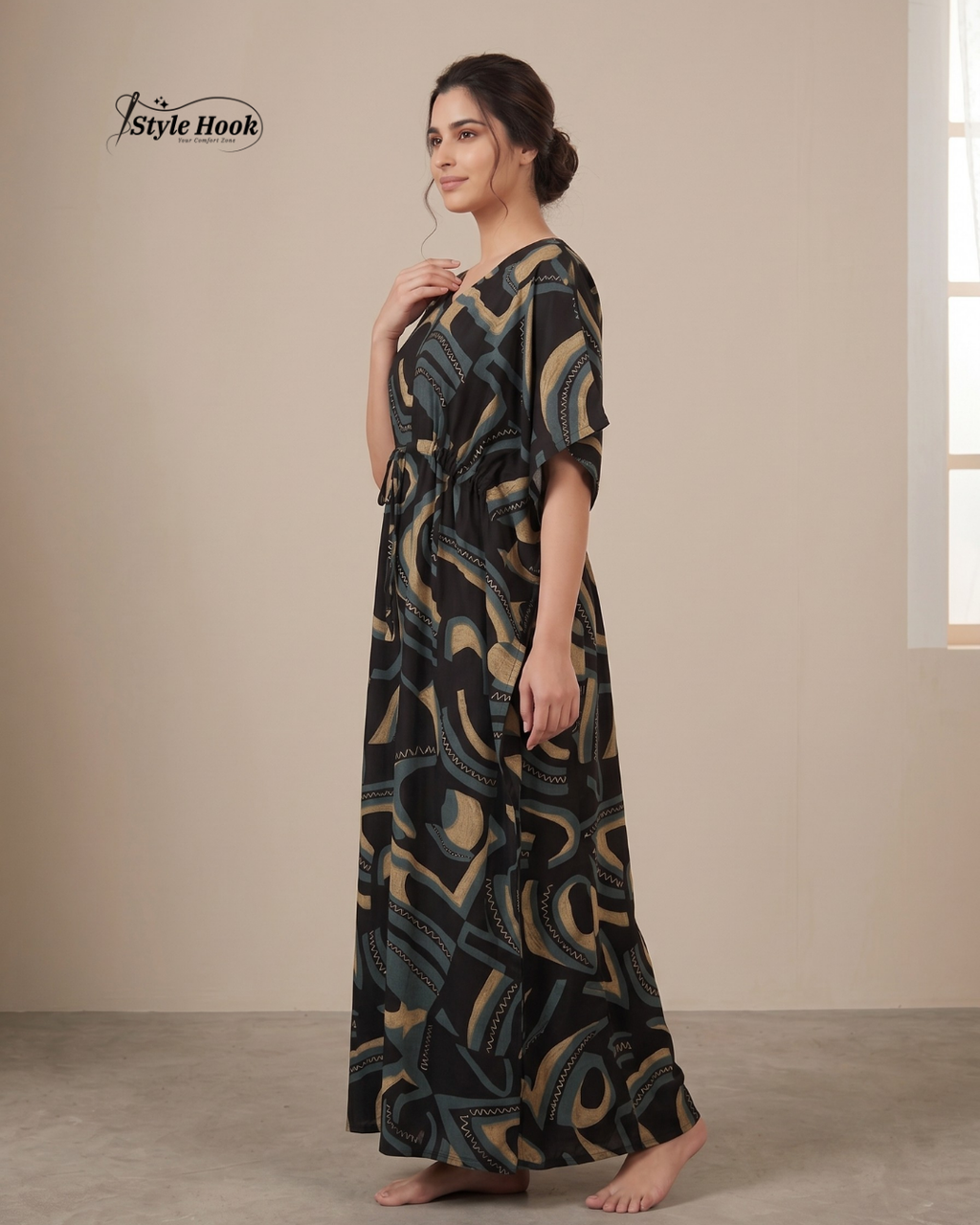 Style Hook Floral Dubai Kaftan Nightwear