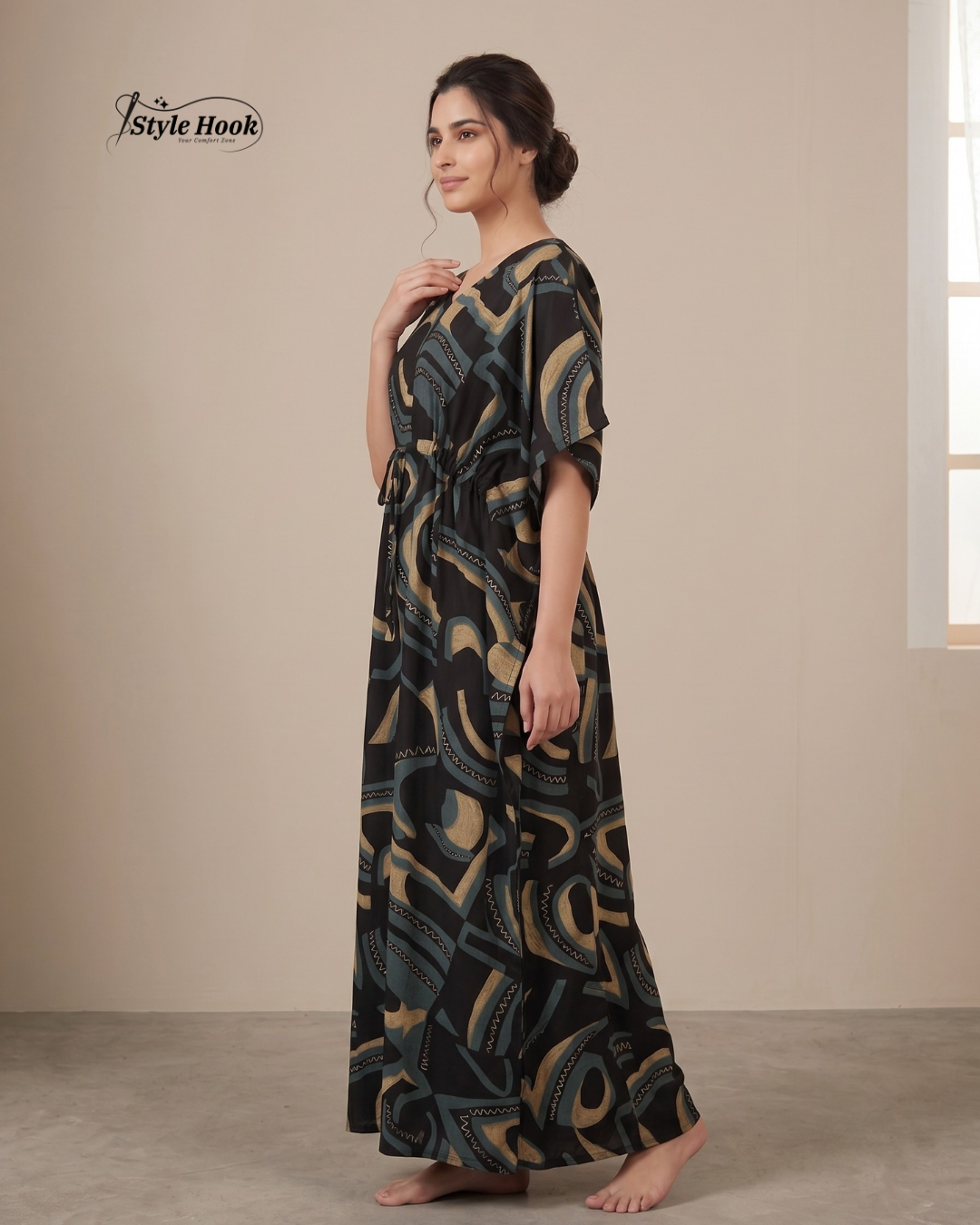 Style Hook Floral Dubai Kaftan Nightwear