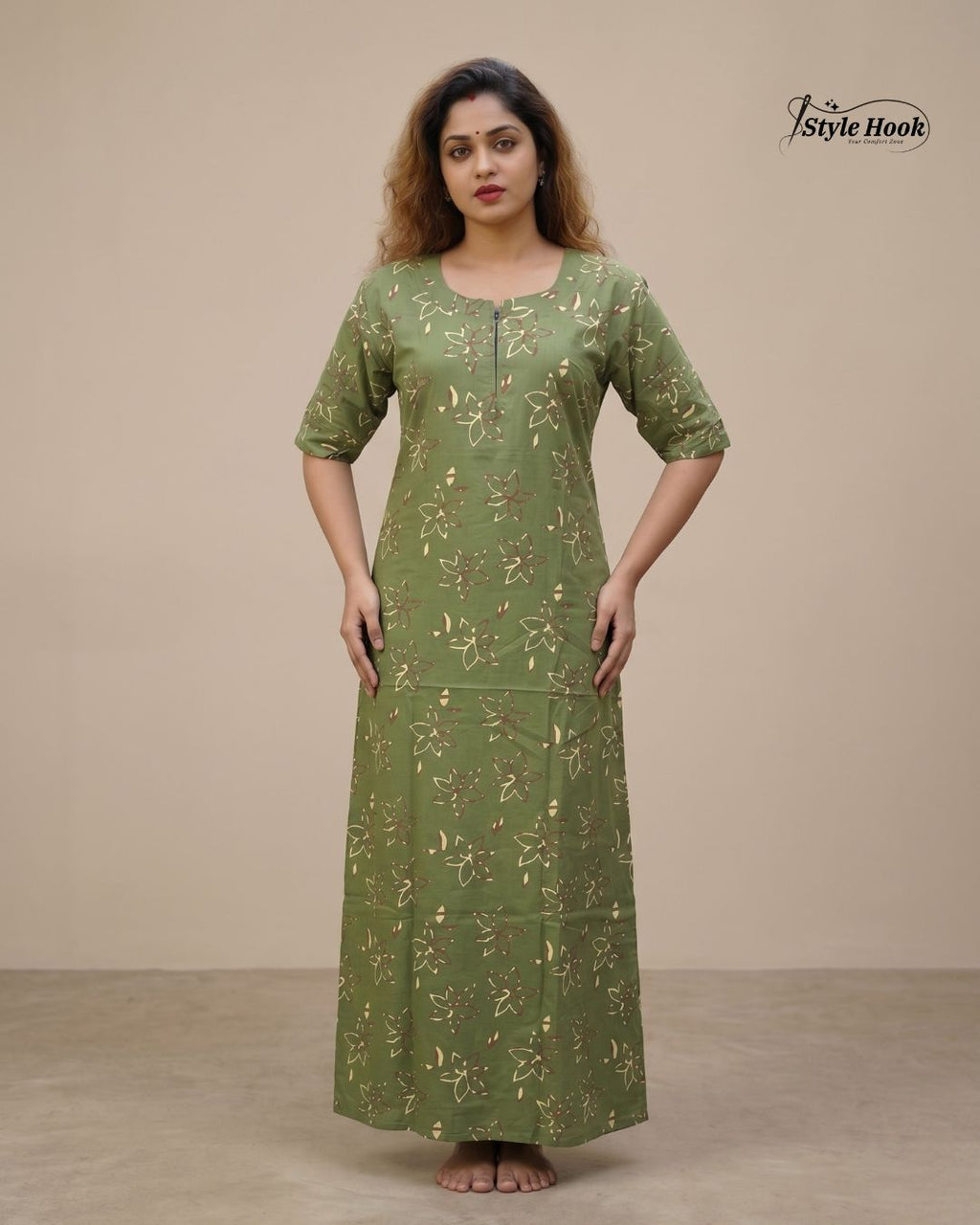 Style Hook Canvas Neck soft Cotton Maxi for Women