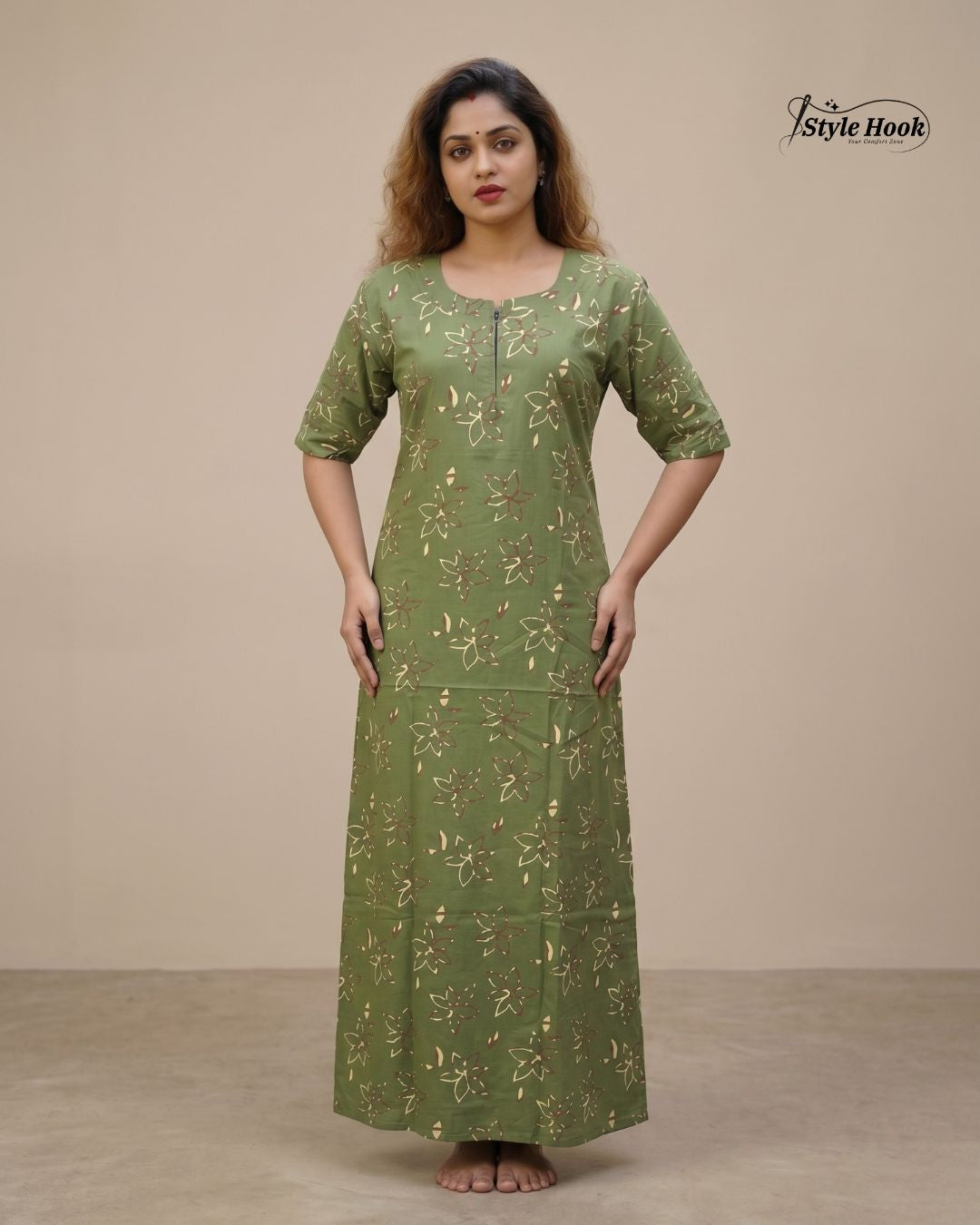 Style Hook Canvas Neck soft Cotton Maxi for Women