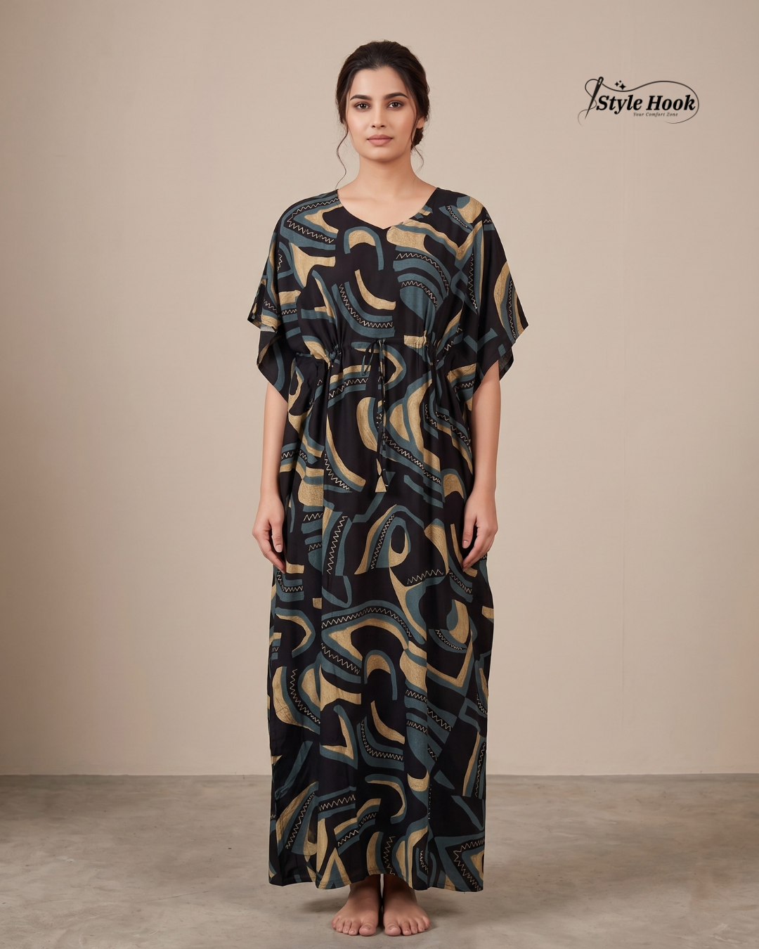 Style Hook Floral Dubai Kaftan Nightwear