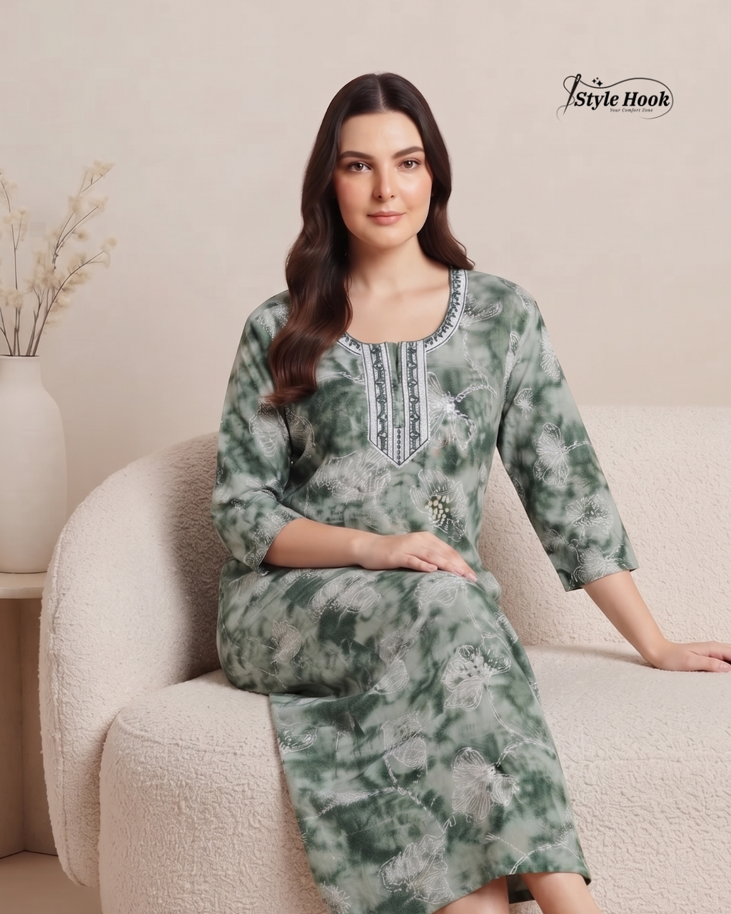 Soft Comfortable Home Wear Rayon Maxi