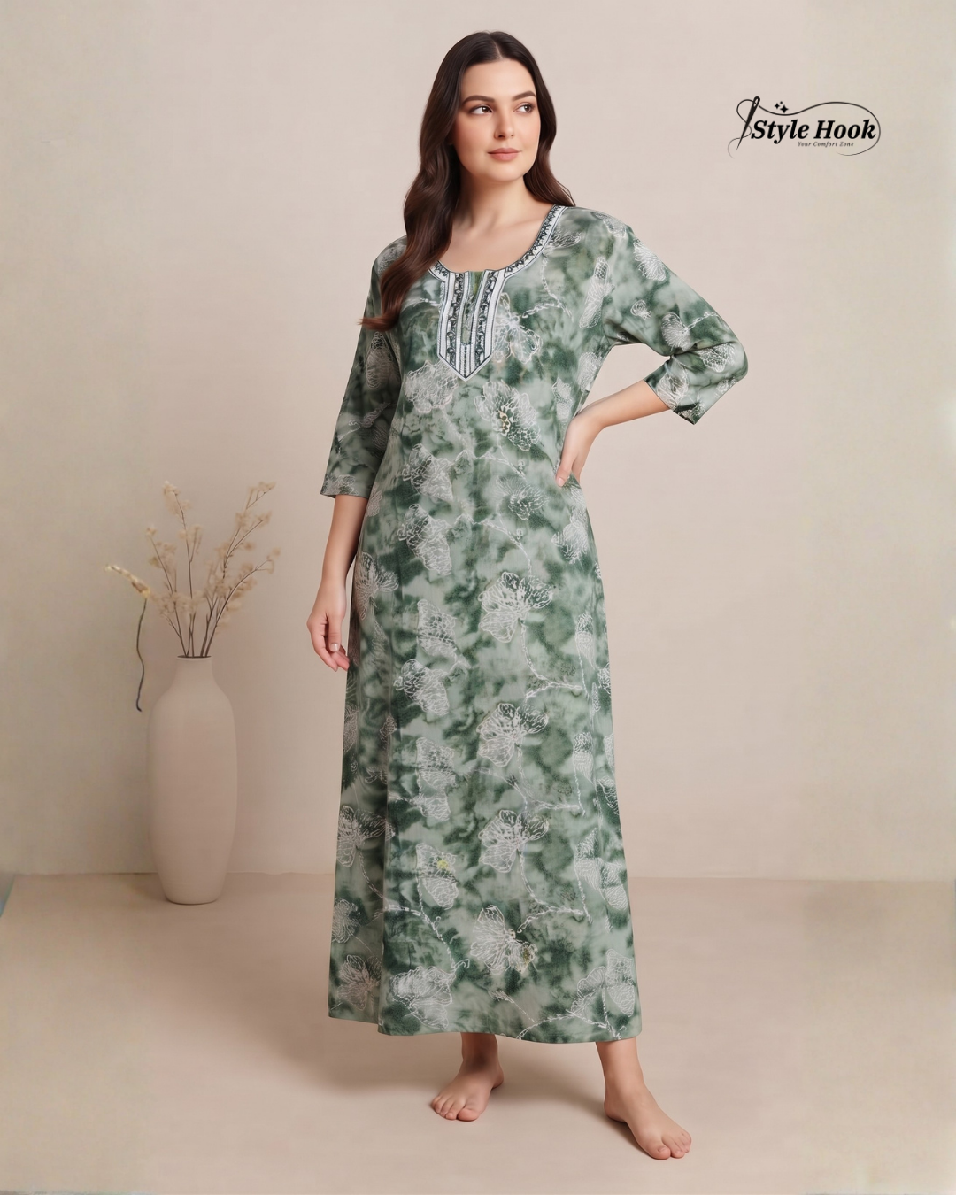 Soft Comfortable Home Wear Rayon Maxi