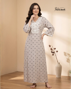 Style Hook Luxury Floral Dubai Nighty – Imported Fabric Collection