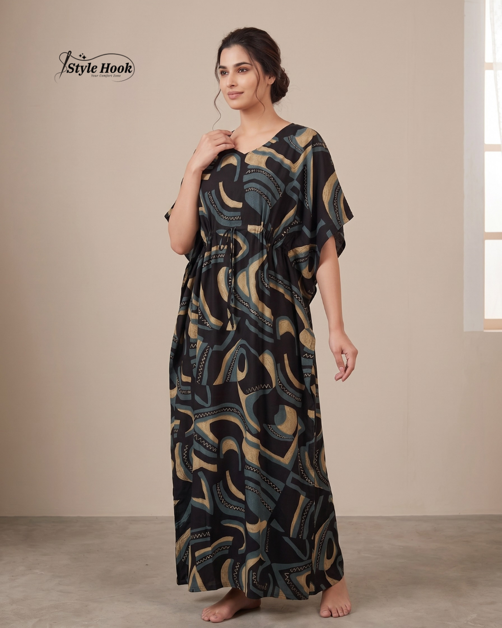 Style Hook Floral Dubai Kaftan Nightwear