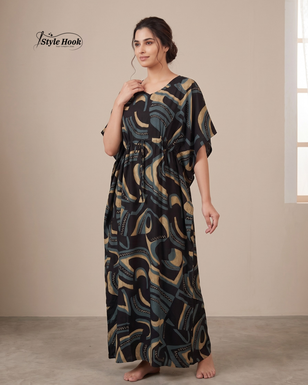 Style Hook Floral Dubai Kaftan Nightwear