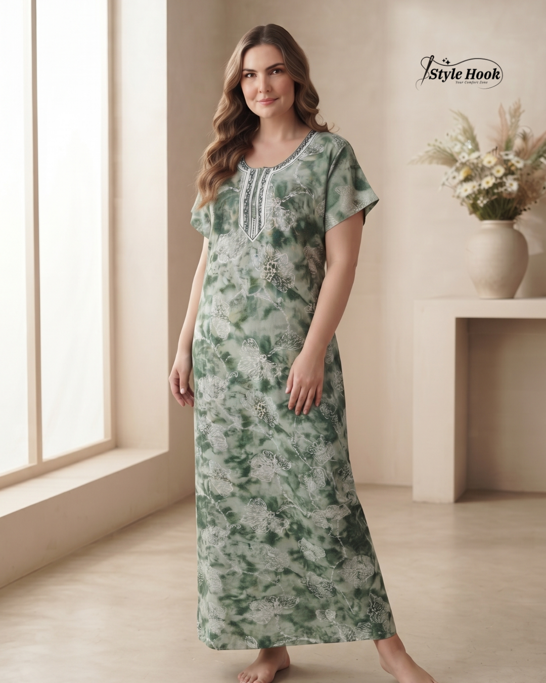 Soft Comfortable Home Wear Rayon Maxi