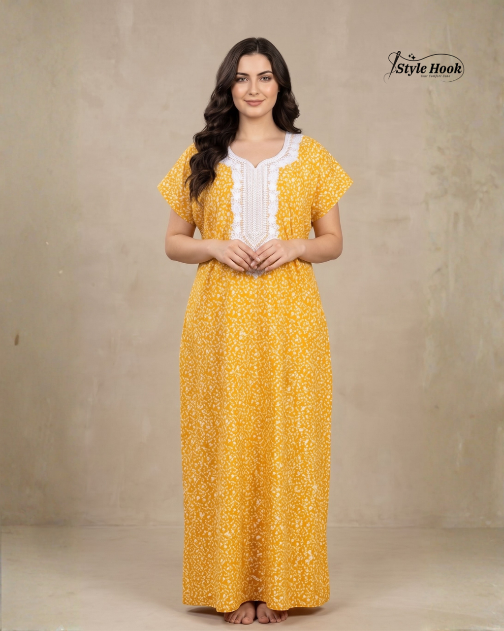 Pakistani Embroidered Nighty for Ladies