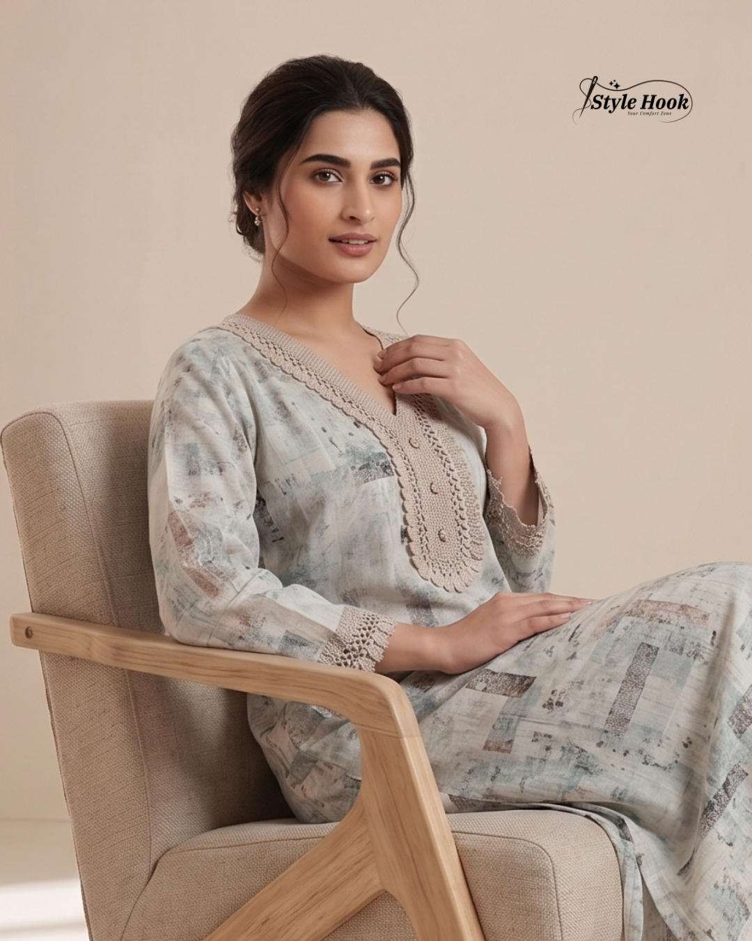 Style Hook Dubai Luxury Nighty for Women – Premium Comfort Wear