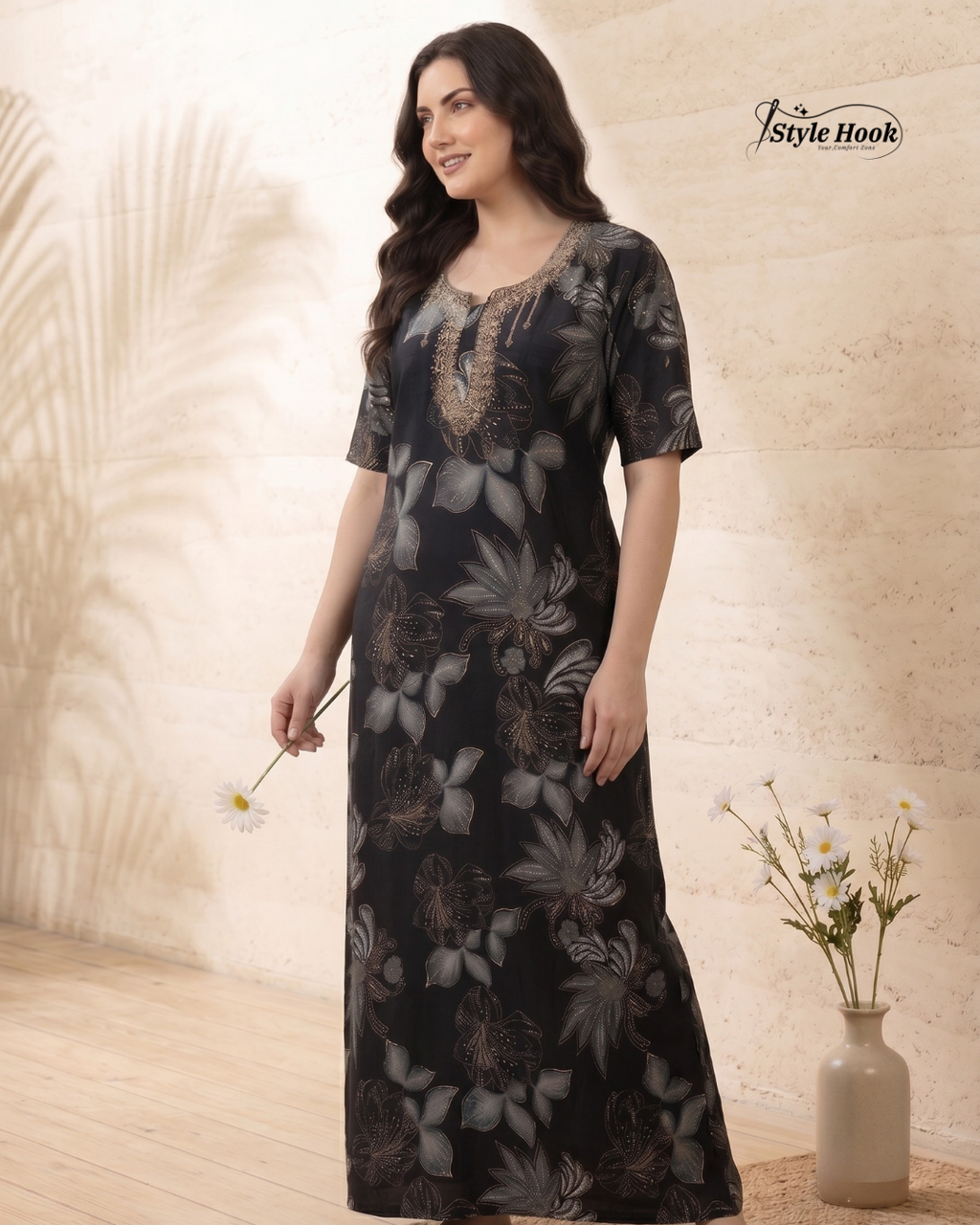 Premium Rayon Nighty for Ladies