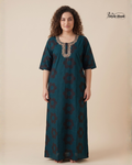 Style Hook Premium Cotton Nighty Maxi – Embroidery design Neck