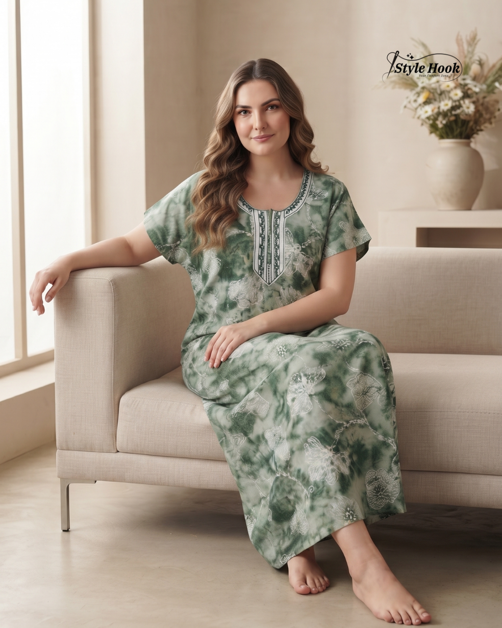 Soft Comfortable Home Wear Rayon Maxi
