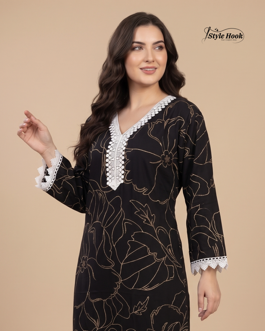 Elegant Rayon Nightwear Dress