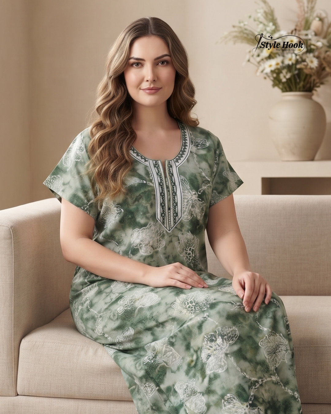 Soft Comfortable Home Wear Rayon Maxi