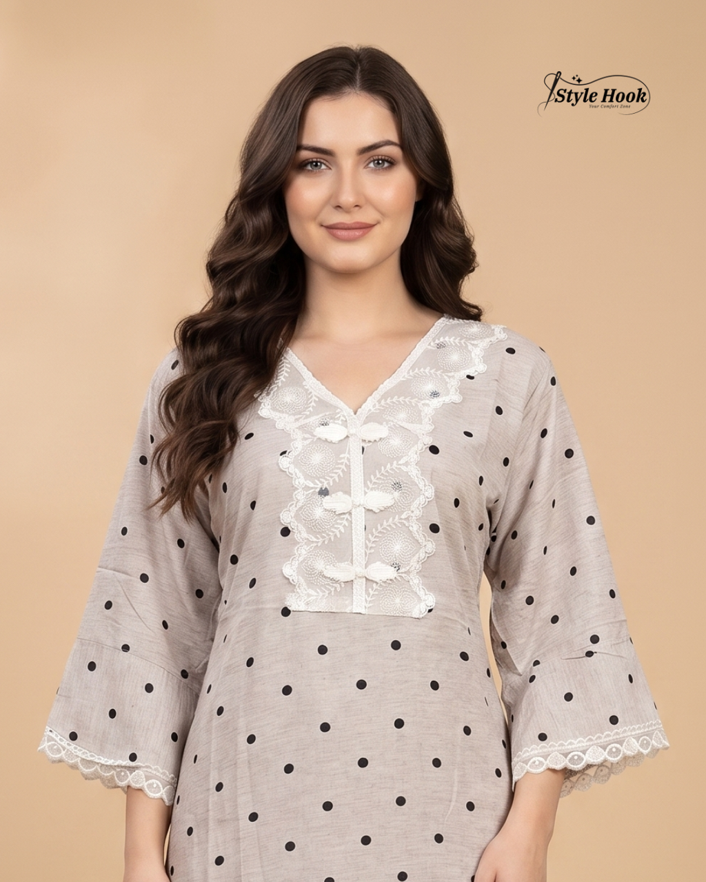 Style Hook Luxury Floral Dubai Nighty – Imported Fabric Collection