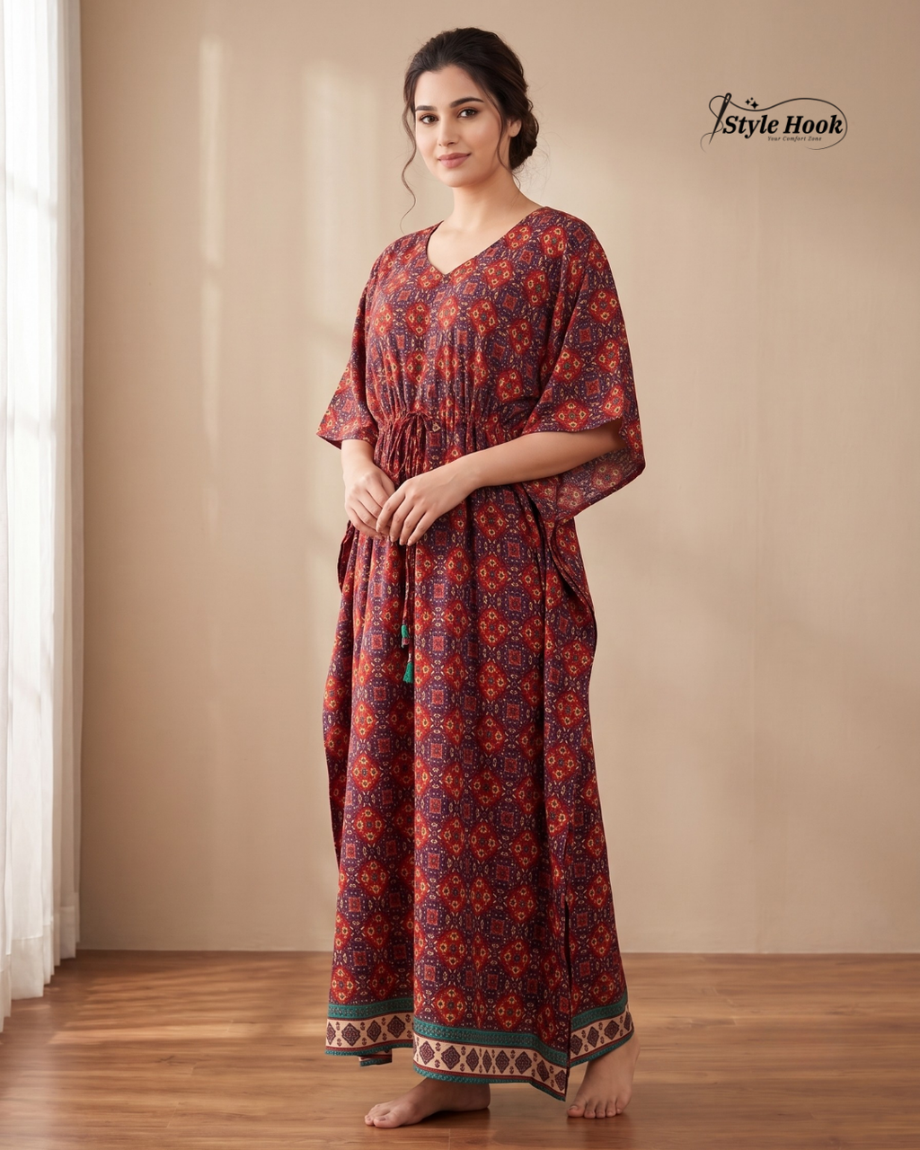 Style Hook Soft Rayon Kaftan Nighty for Women
