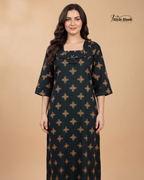 Classic Kerala Cotton Nighty with Contemporary Onam Neck Design in 4 different colors