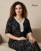 Elegant Rayon Nightwear Dress