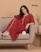 Elegant Floral Cotton Night Dress for Women