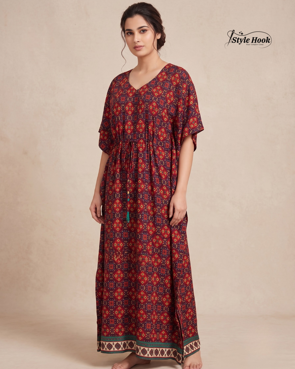 Style Hook Soft Rayon Kaftan Nighty for Women